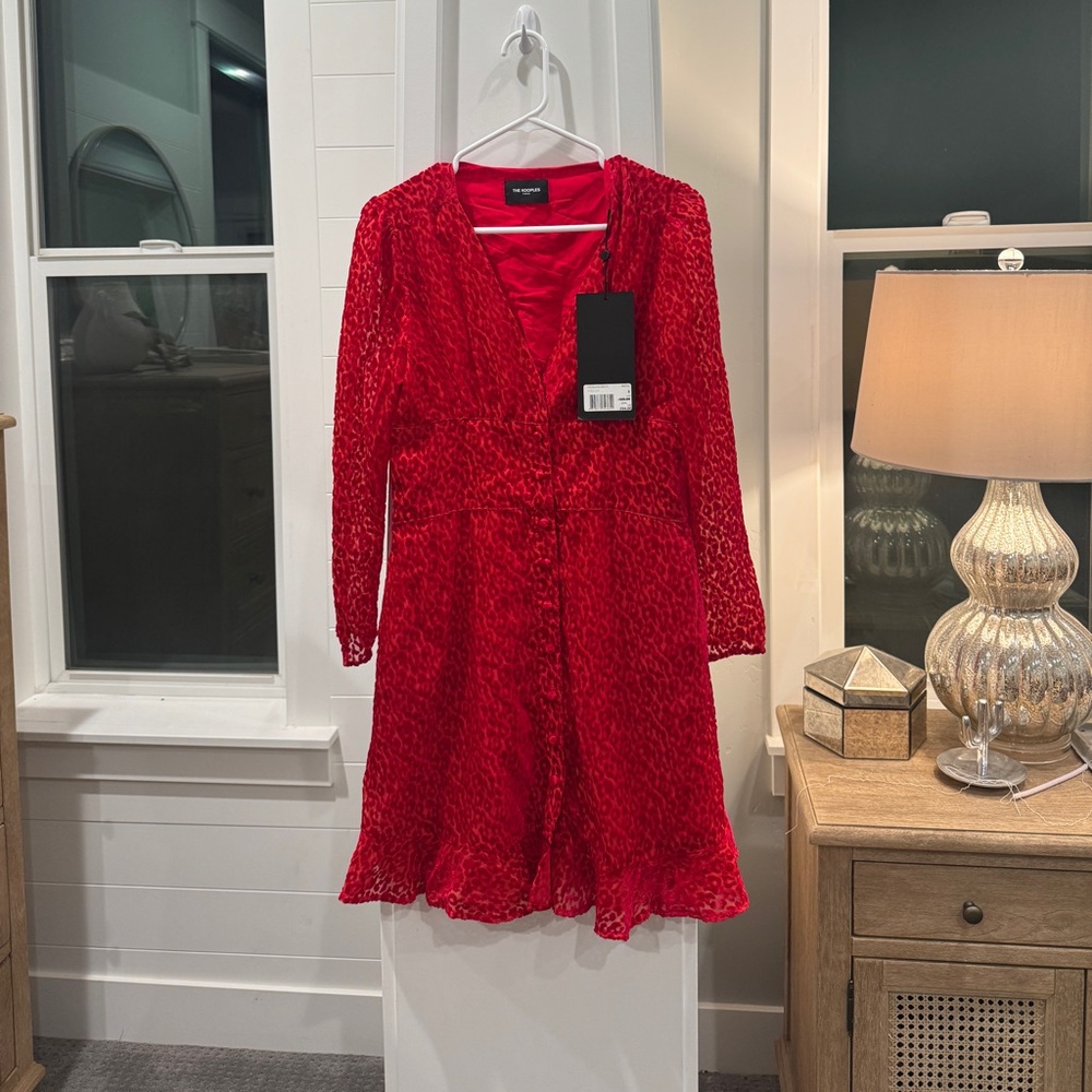The Kooples
Flocked Leopard-Pattern Mini Dress